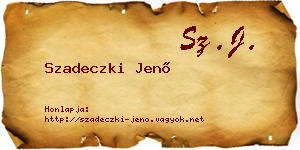 Szadeczki Jenő névjegykártya