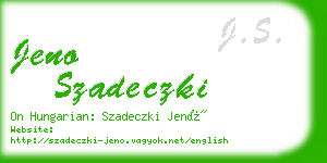 jeno szadeczki business card